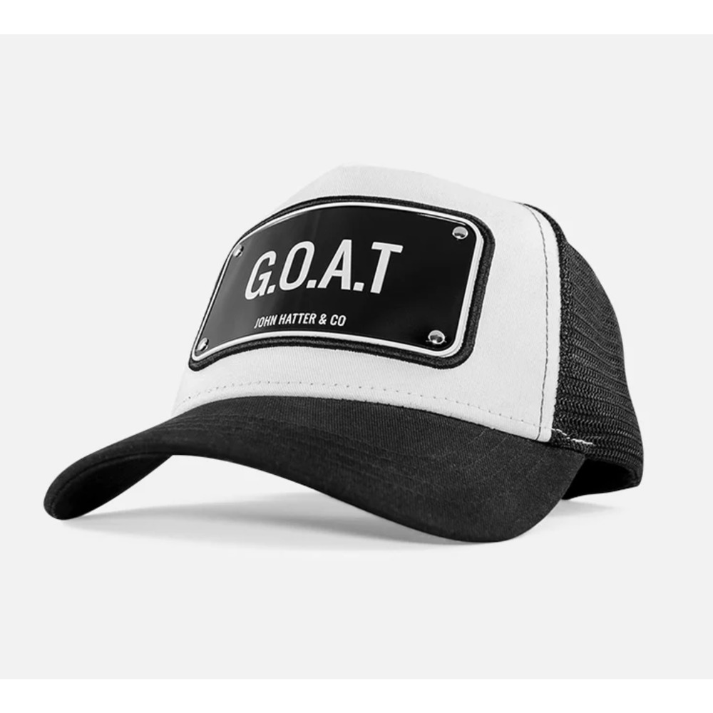 John Hatter & Co GOAT Trucker Hat Cap New Rubber Plaque Plate Snapback Hat